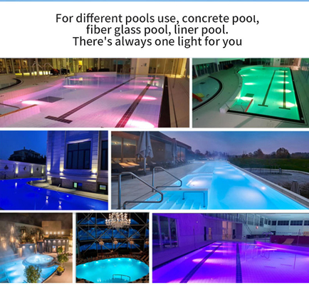 أضواء تجمع تحت الماء من الفولاذ المقاوم للصدأ ، تركيبات إضاءة حمام السباحة الداخلية RGB
