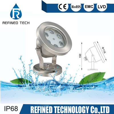 الفولاذ المقاوم للصدأ LED ضوء تحت الماء IP68 مقاوم للماء دائم