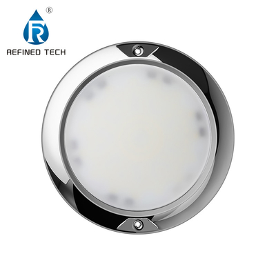 ضوء حمام سباحة فوق رقيق 316L من الفولاذ المقاوم للصدأ على الحائط IP68 و AC / DC 12V / 24V